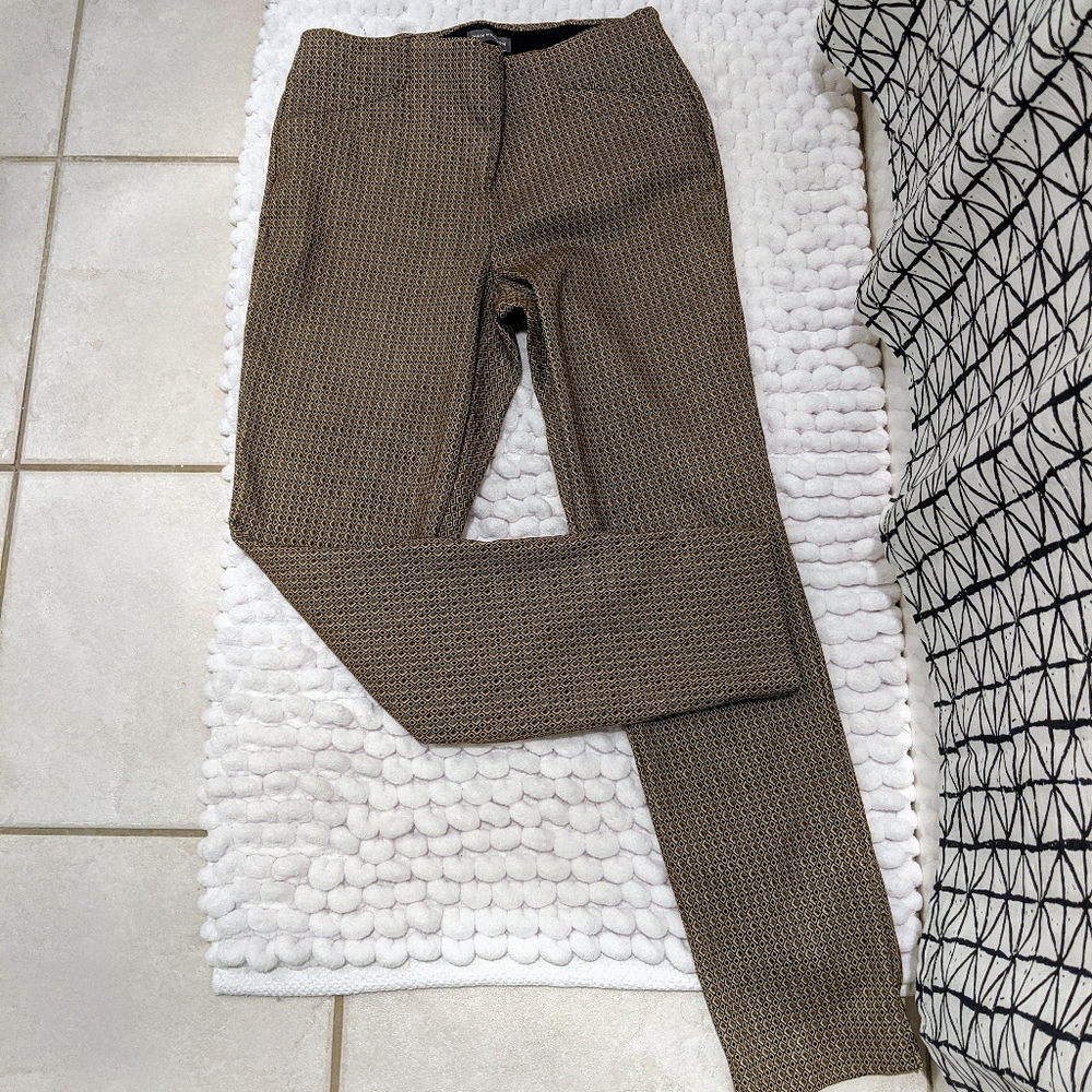Black and Tan Ankle Length Dress Pants